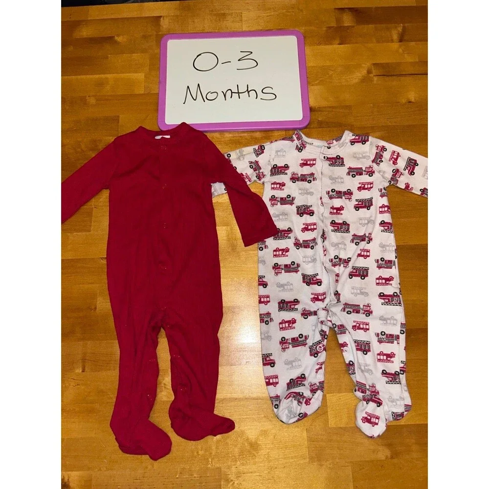 Baby boy pajama set size 0-3 months 2 pairs